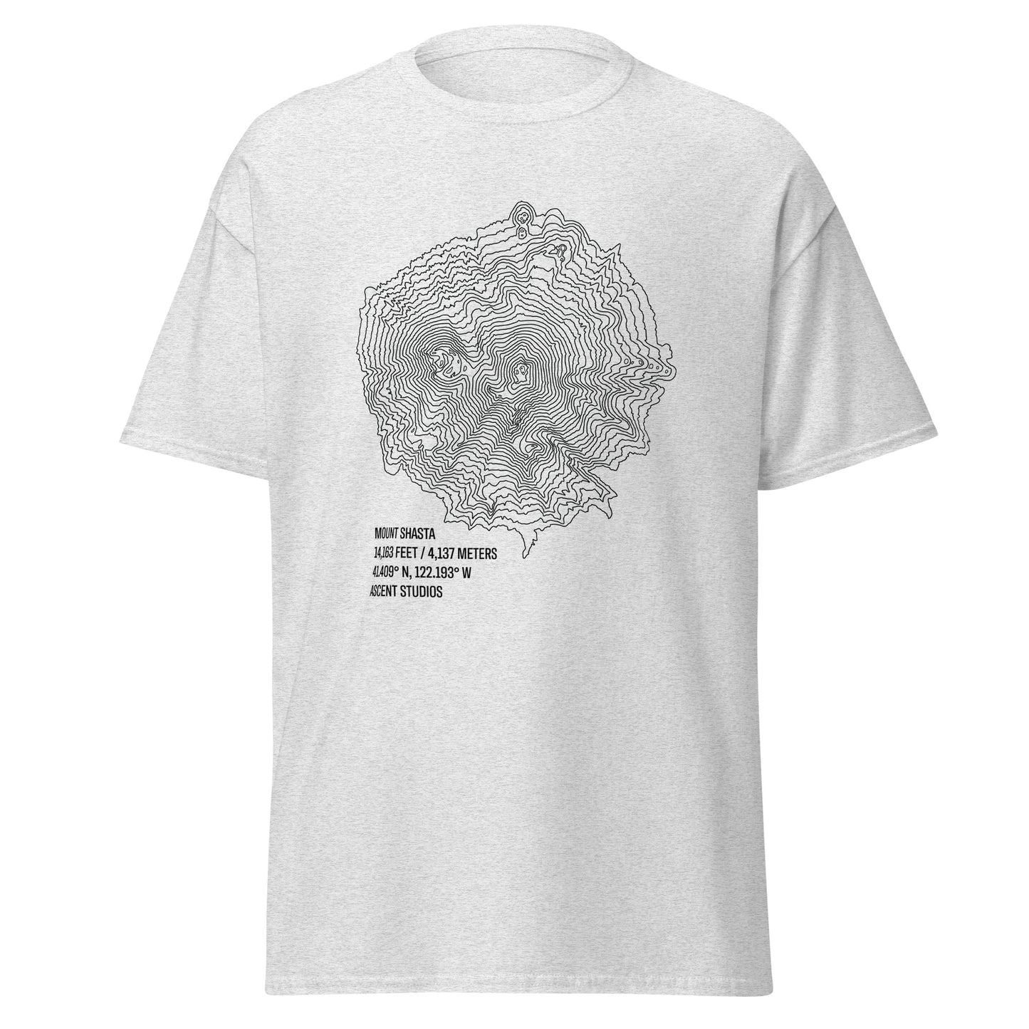 Mount Shasta Topo T-Shirt Light Colors