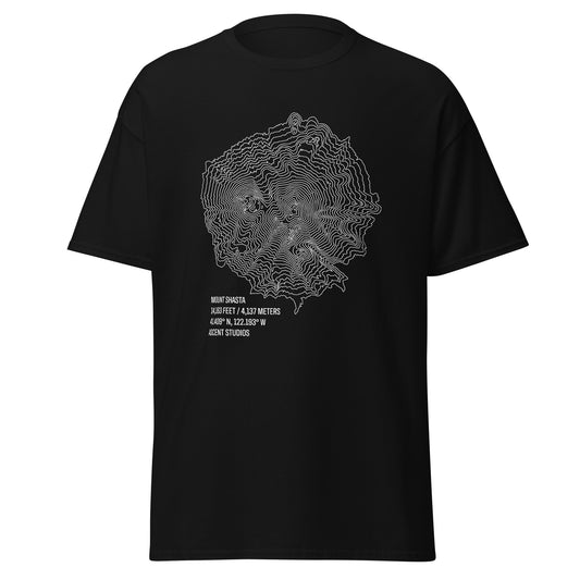 Mount Shasta Topo T-Shirt Dark Colors