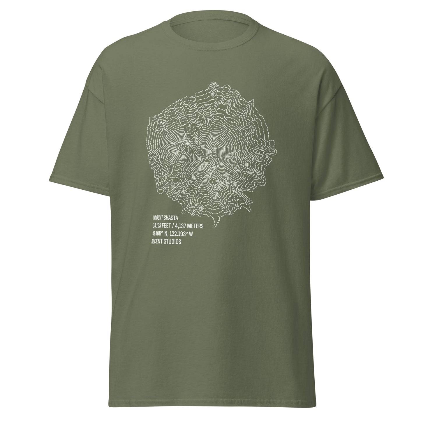 Mount Shasta Topo T-Shirt Dark Colors