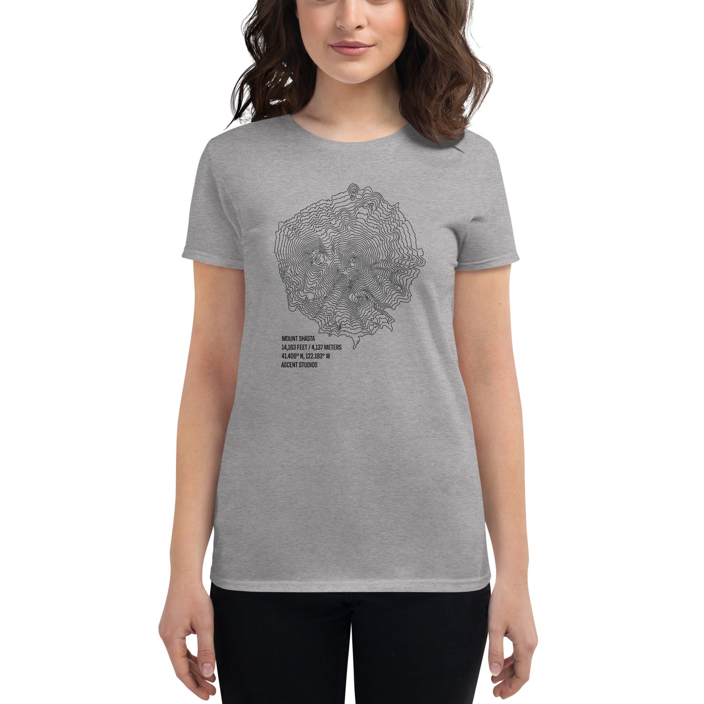 Mount Shasta Topo Women's T-Shirt